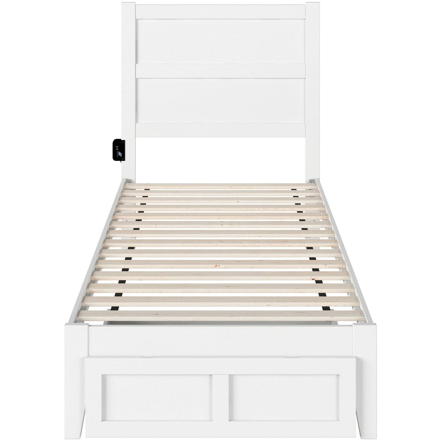 AFI Furnishings NoHo Twin Extra Long Bed with Foot Drawer in White AG9112412
