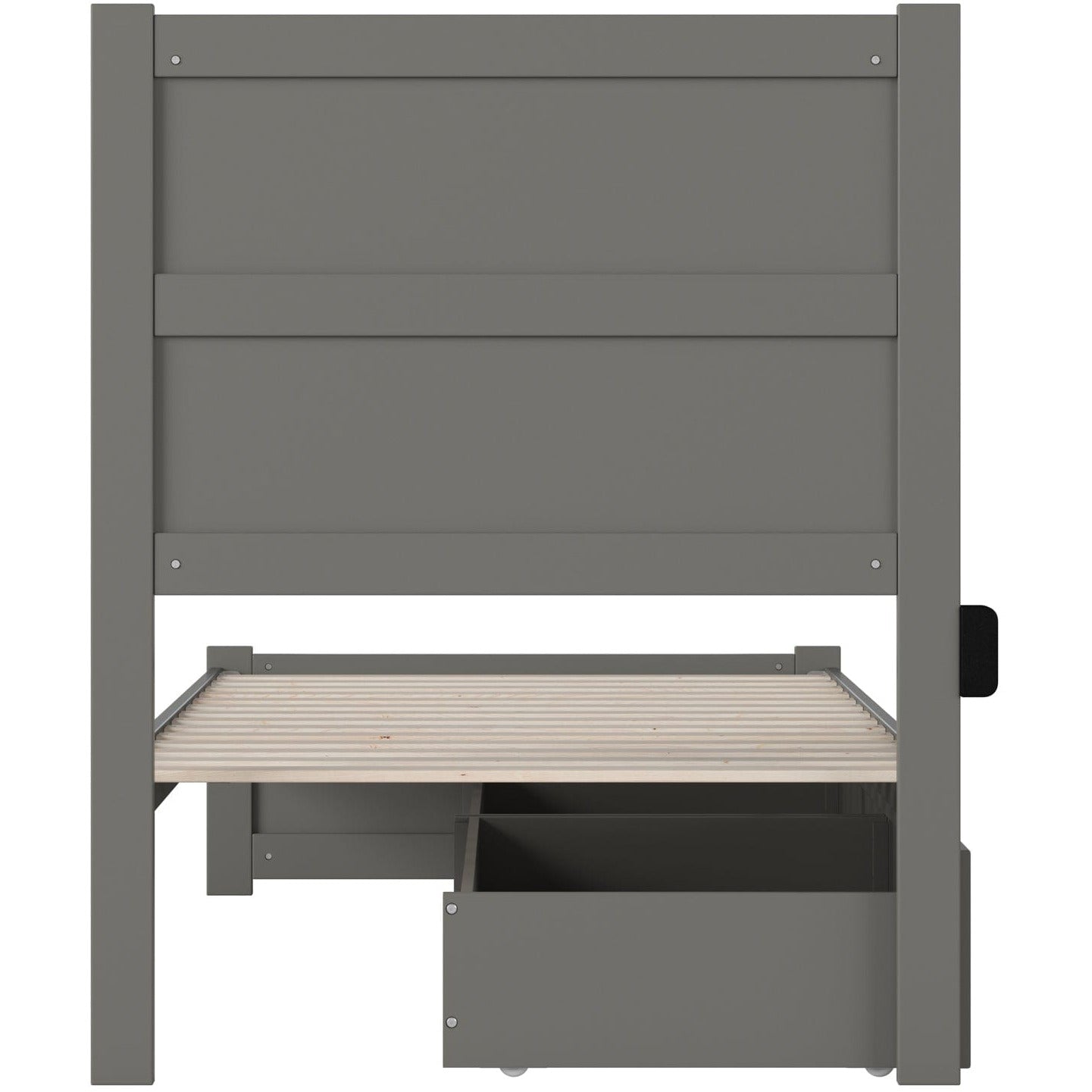 AFI Furnishings NoHo Twin Extra Long Bed with Footboard and 2 Drawers in Grey AG9163419