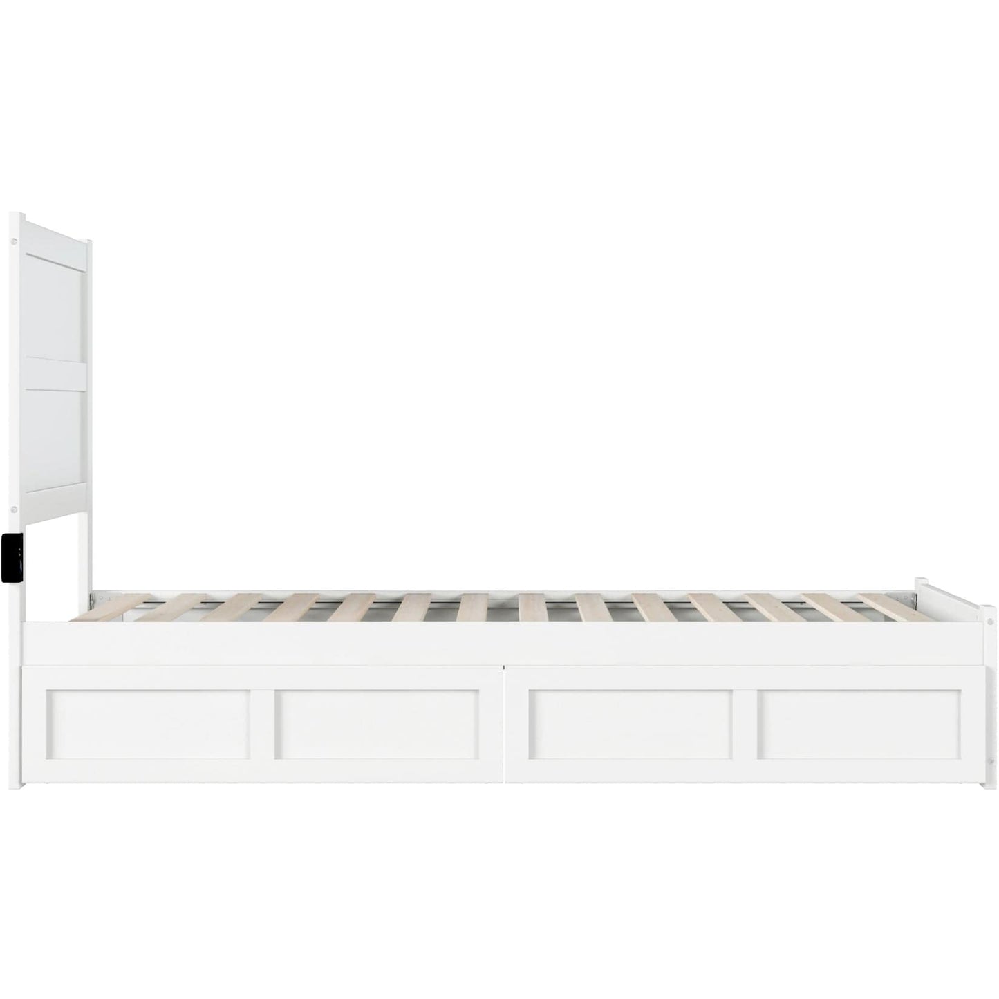 AFI Furnishings NoHo Twin Extra Long Bed with Footboard and 2 Drawers in White AG9163412