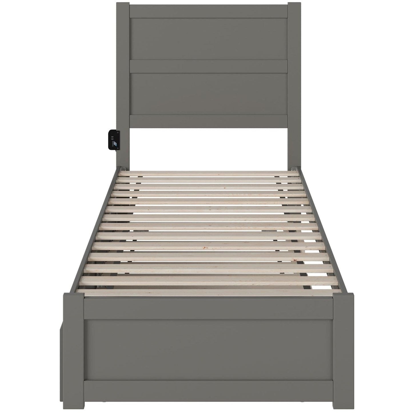 AFI Furnishings NoHo Twin Extra Long Bed with Footboard and Twin Extra Long Trundle in Grey AG9161119