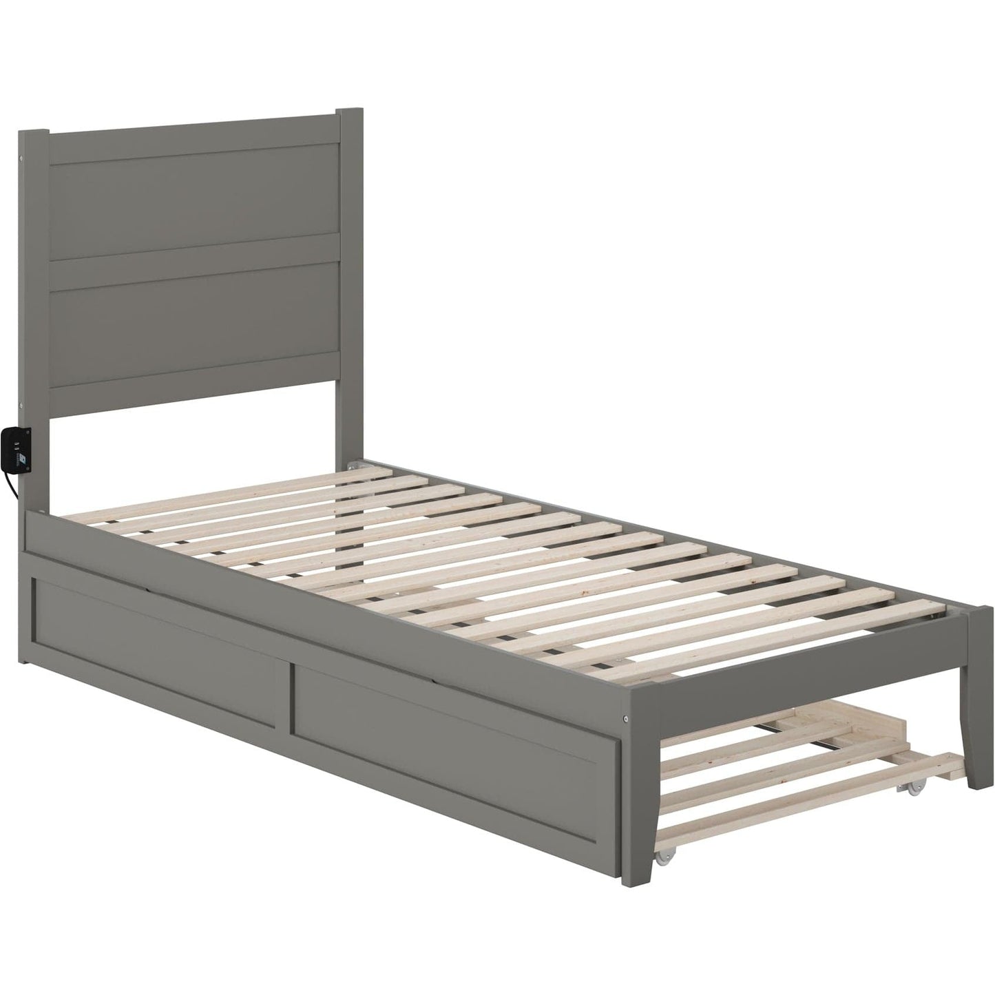 AFI Furnishings NoHo Twin Extra Long Bed with Twin Extra Long Trundle in Grey AG9111119