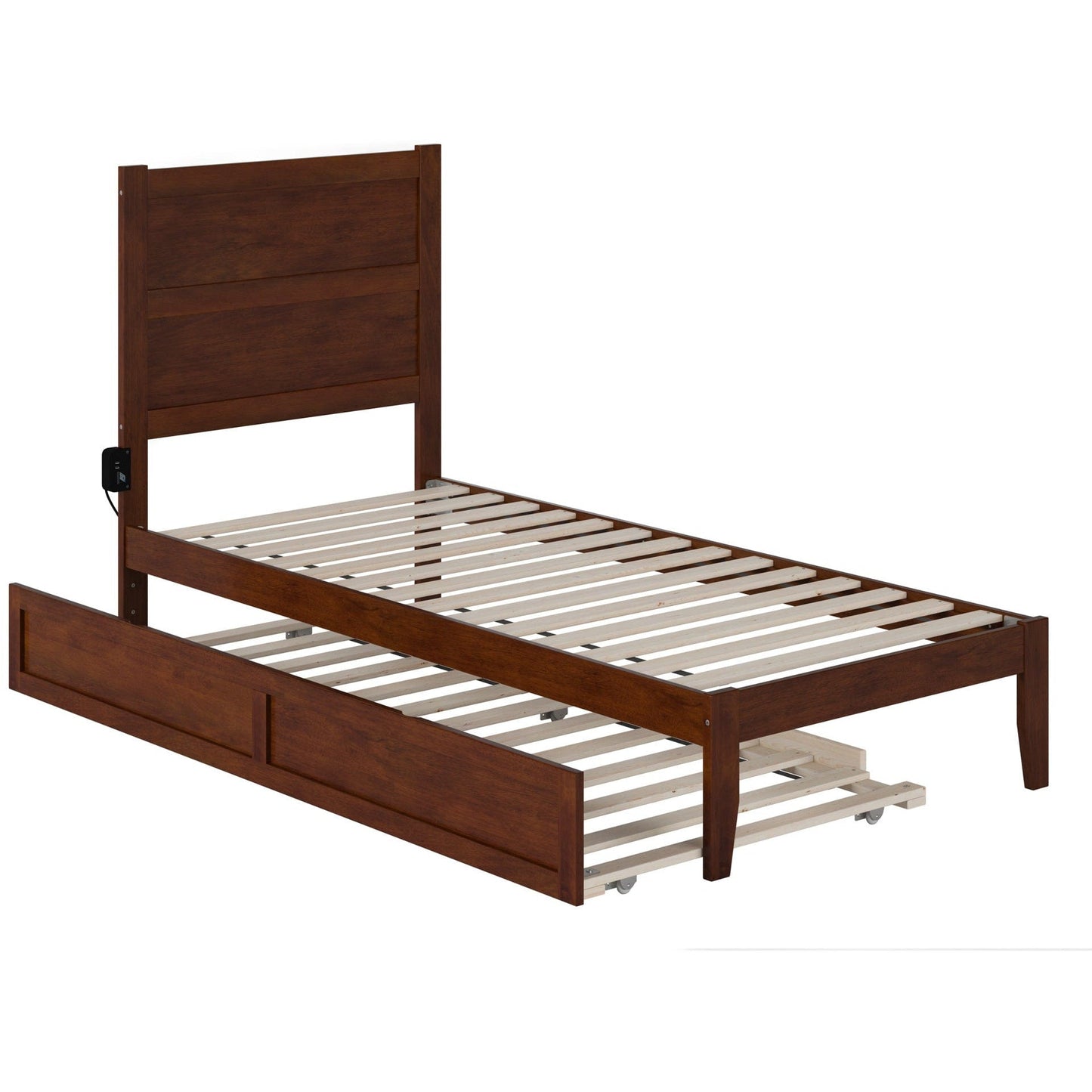 AFI Furnishings NoHo Twin Extra Long Bed with Twin Extra Long Trundle in Walnut AG9111114