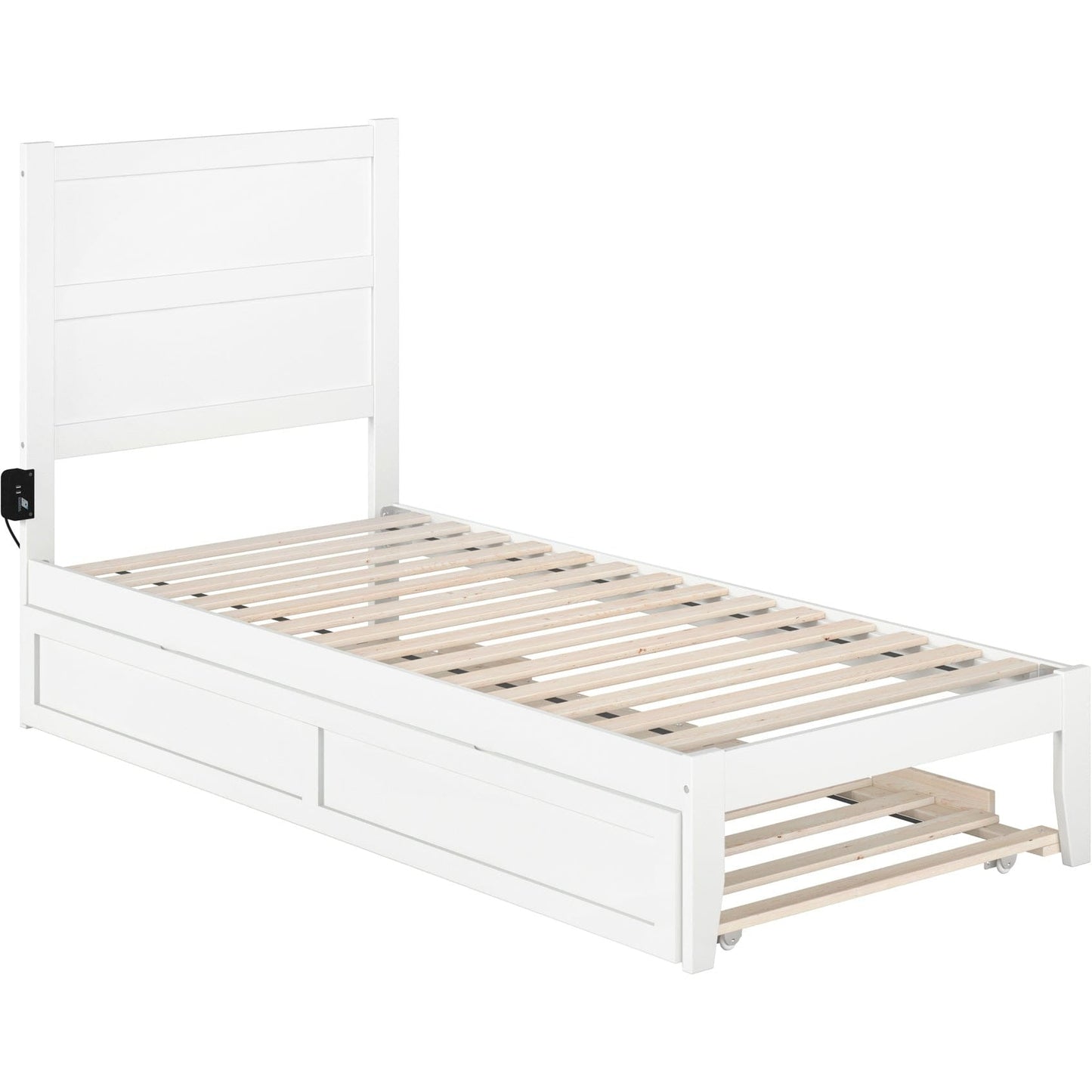 AFI Furnishings NoHo Twin Extra Long Bed with Twin Extra Long Trundle in White AG9111112