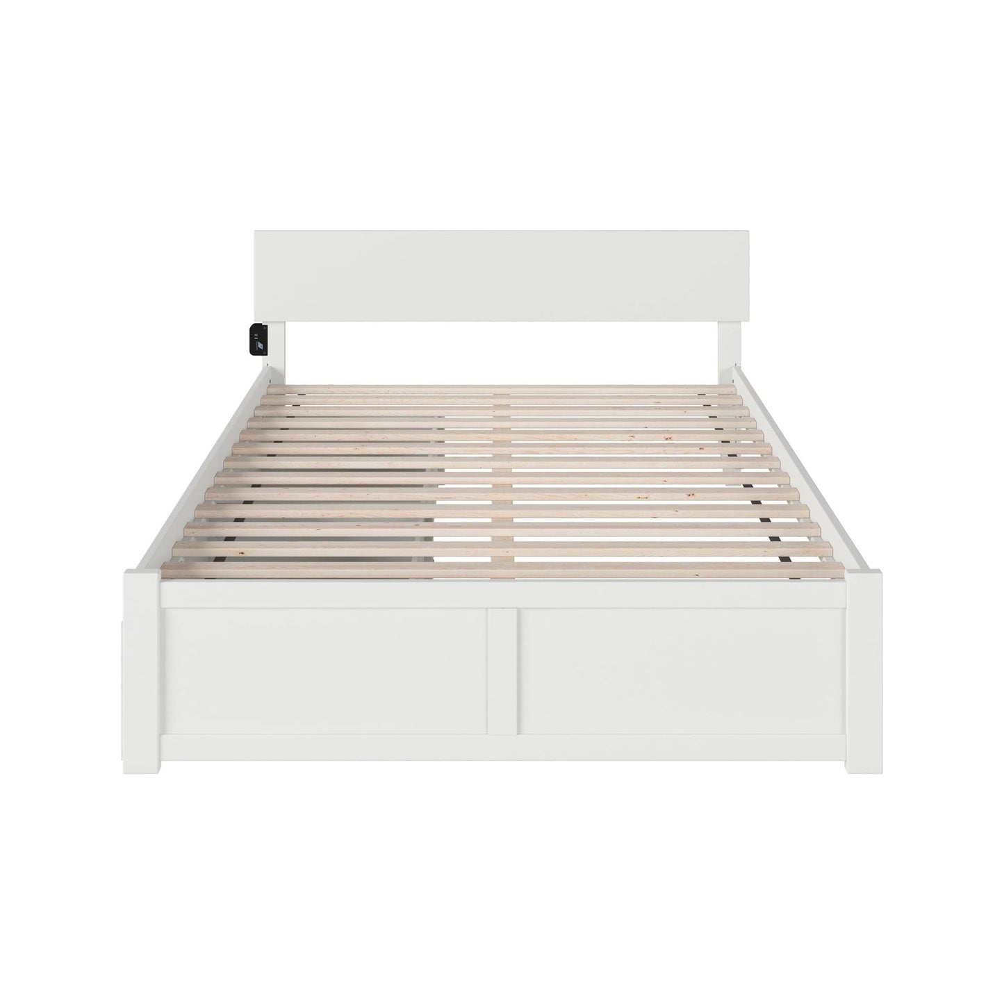 AFI Furnishings Orlando King Bed with Flat Panel Footboard and Set of 2 Drawers in White AR8152112
