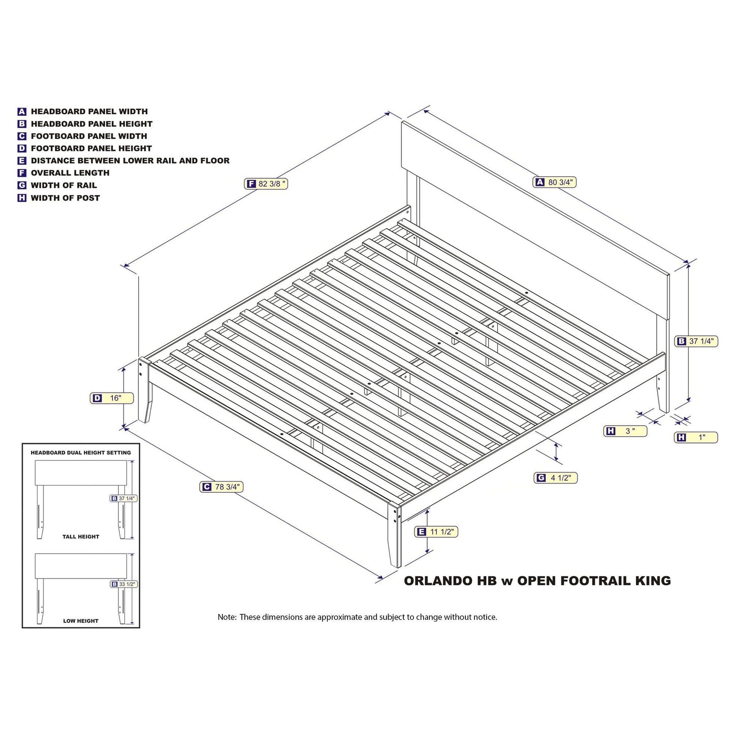 AFI Furnishings Orlando King Platform Bed in White AR8151002