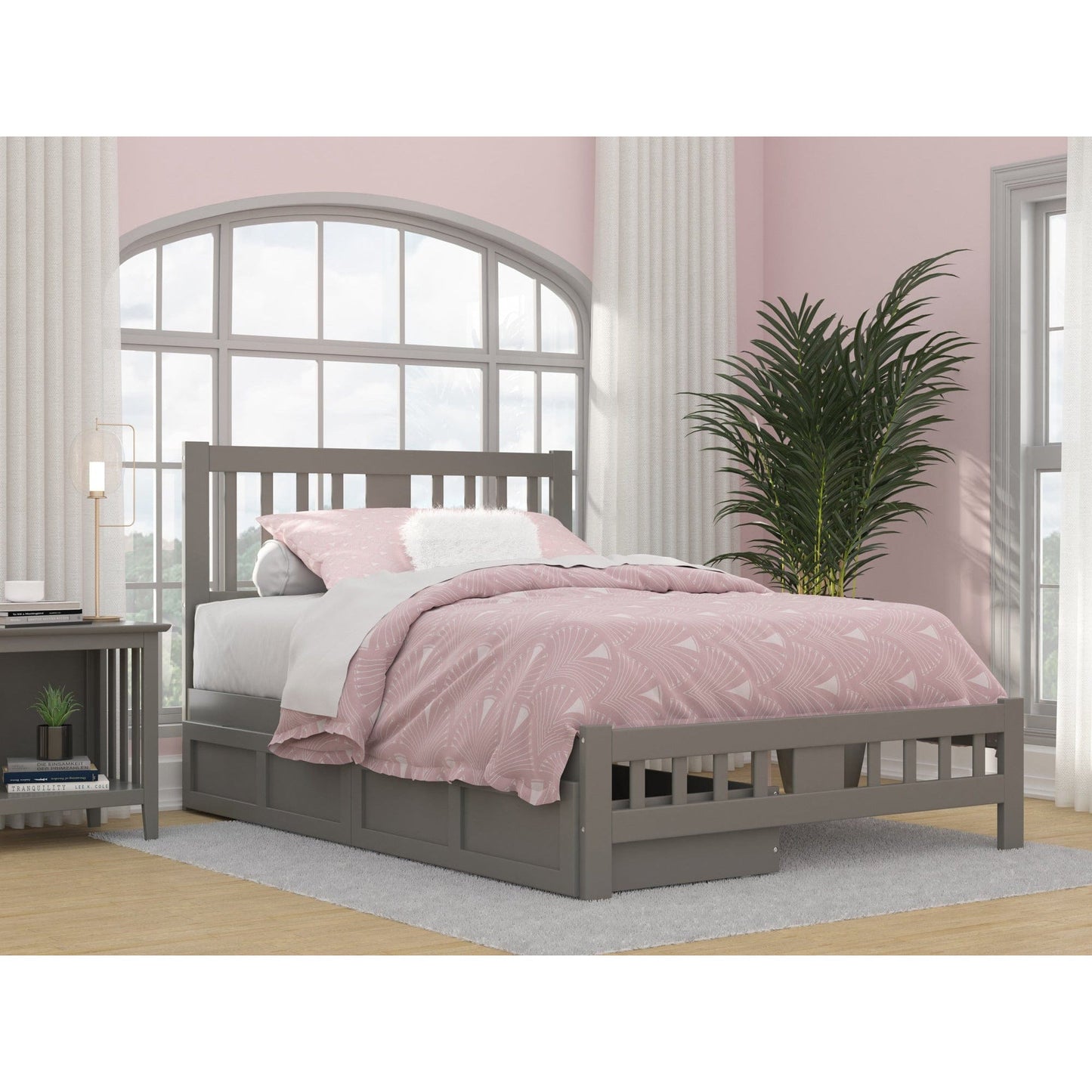 AFI Furnishings Tahoe Full Bed with Footboard and 2 Drawers in Grey AG8963339