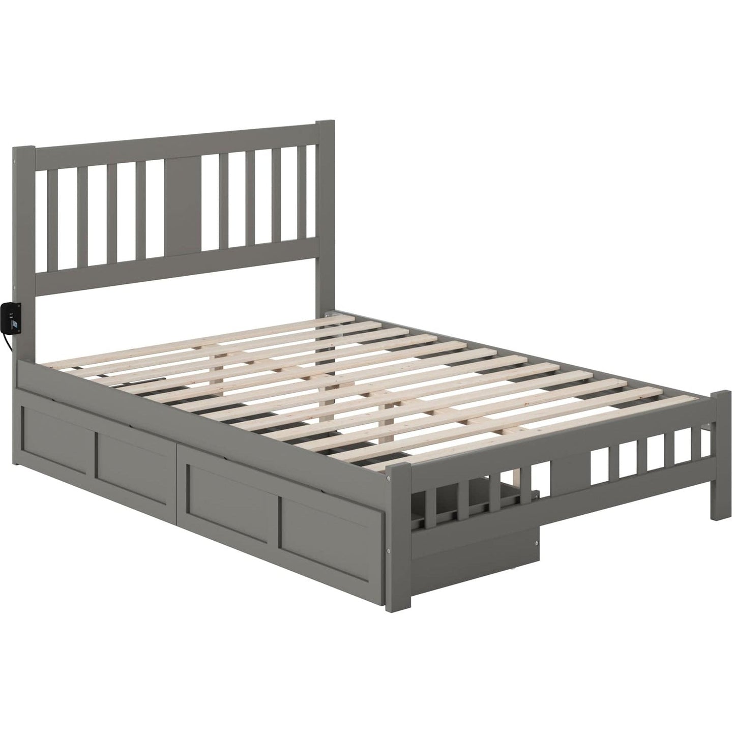AFI Furnishings Tahoe Full Bed with Footboard and 2 Drawers in Grey AG8963339
