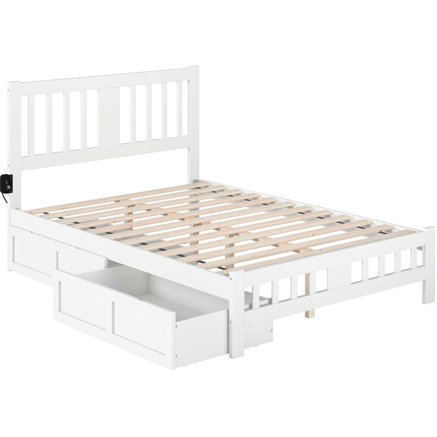 AFI Furnishings Tahoe Full Bed with Footboard and 2 Drawers in White AG8963332