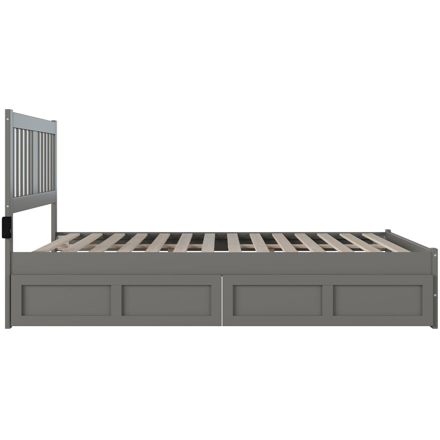 AFI Furnishings Tahoe Queen Bed with Footboard and 2 Drawers in Grey AG8963449