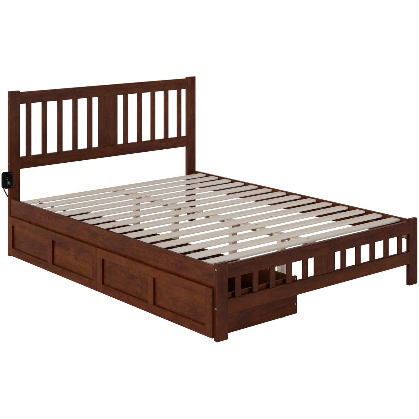 AFI Furnishings Tahoe Queen Bed with Footboard and 2 Drawers in Walnut AG8963444