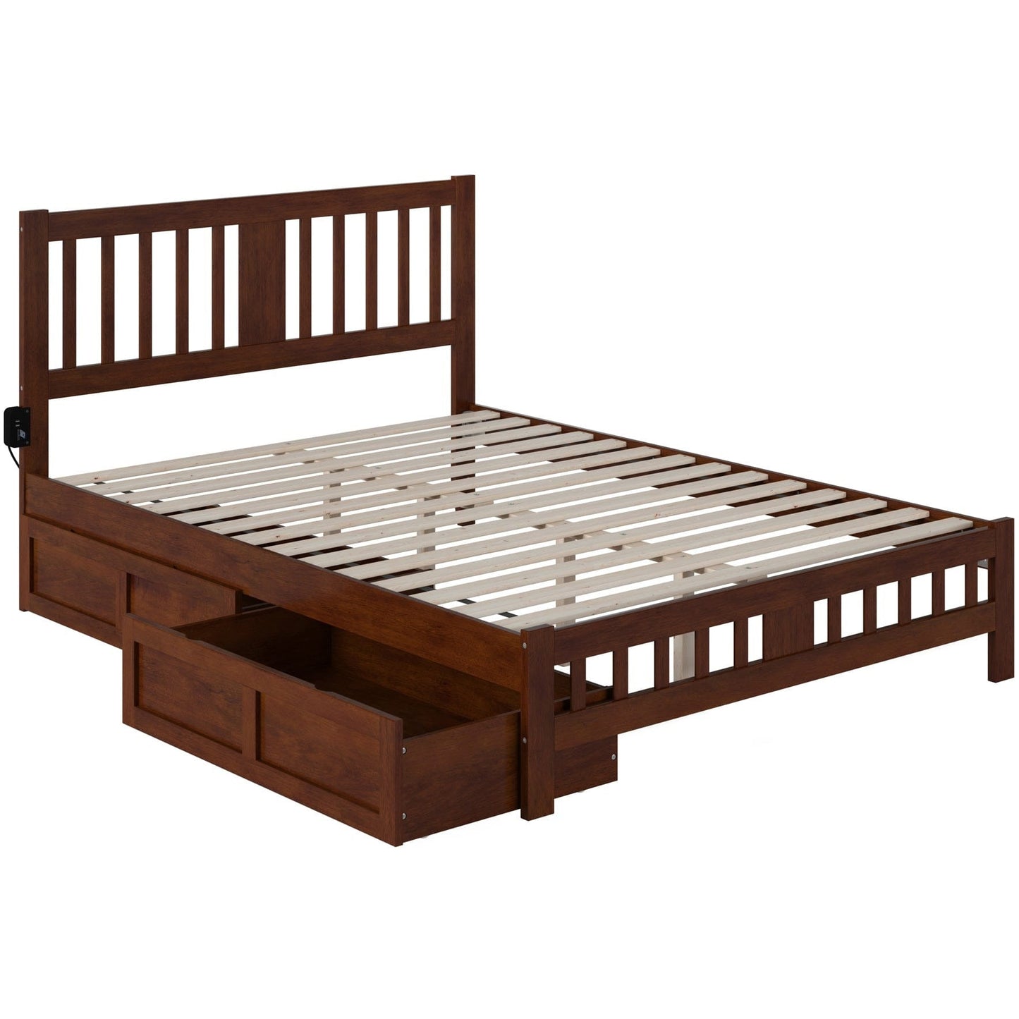 AFI Furnishings Tahoe Queen Bed with Footboard and 2 Drawers in Walnut AG8963444