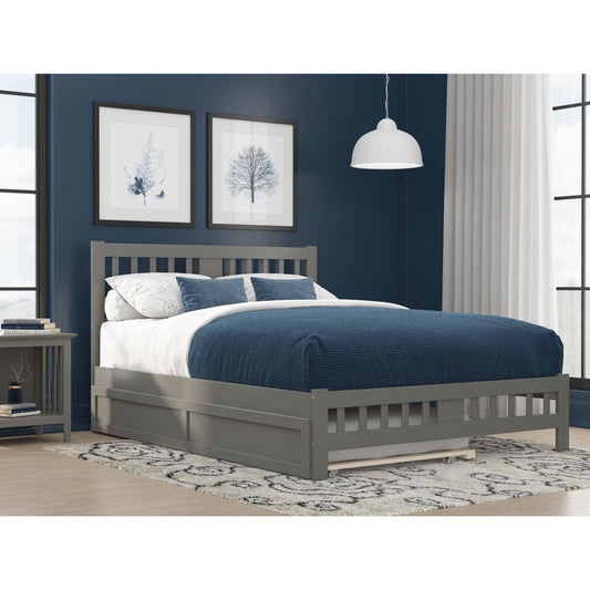 AFI Furnishings Tahoe Queen Bed with Footboard and Twin Extra Long Trundle in Grey AG8961149