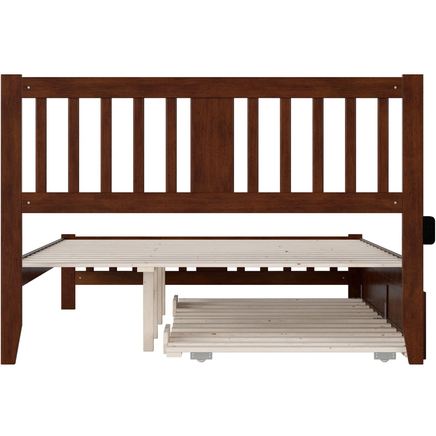 AFI Furnishings Tahoe Queen Bed with Footboard and Twin Extra Long Trundle in Walnut AG8961144