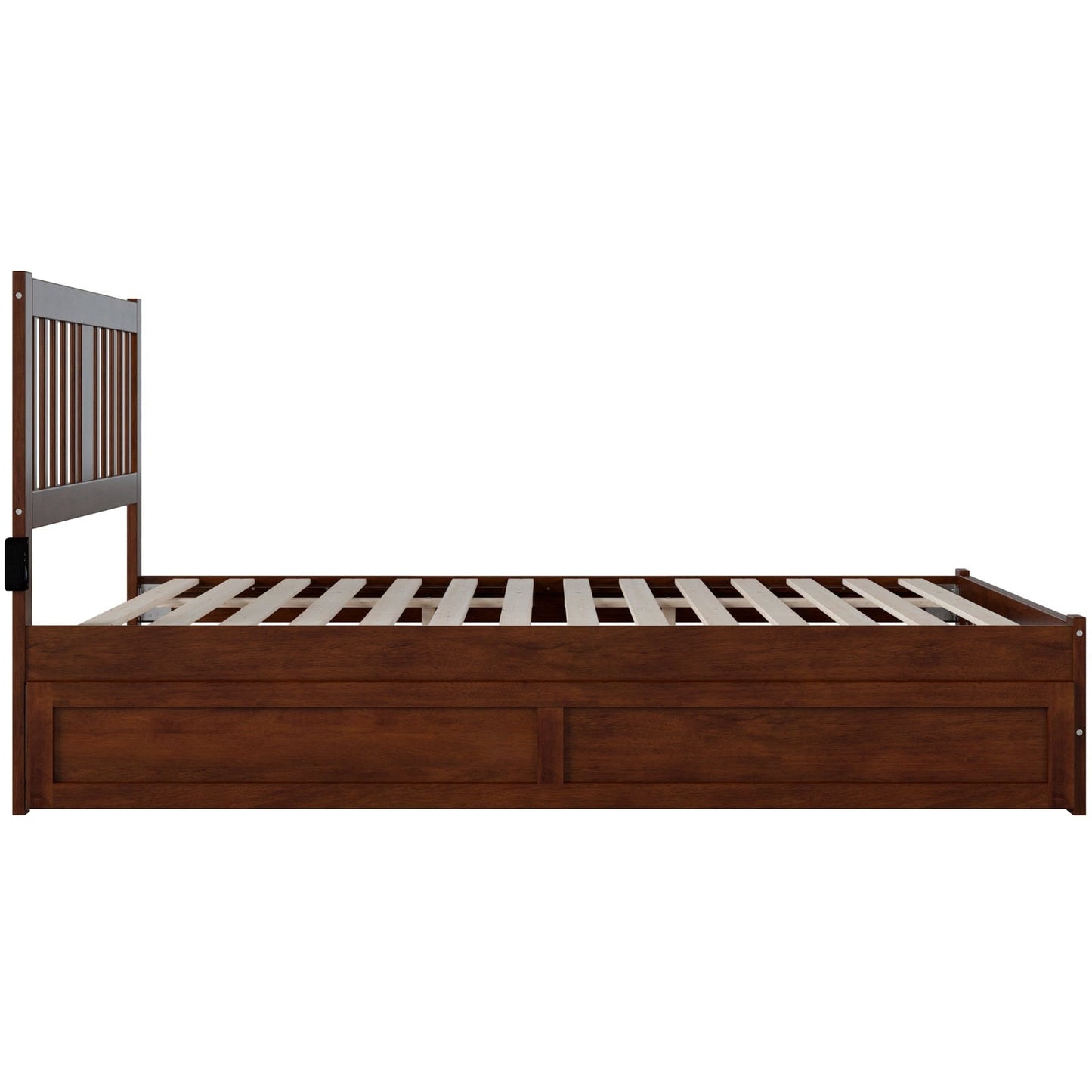 AFI Furnishings Tahoe Queen Bed with Footboard and Twin Extra Long Trundle in Walnut AG8961144