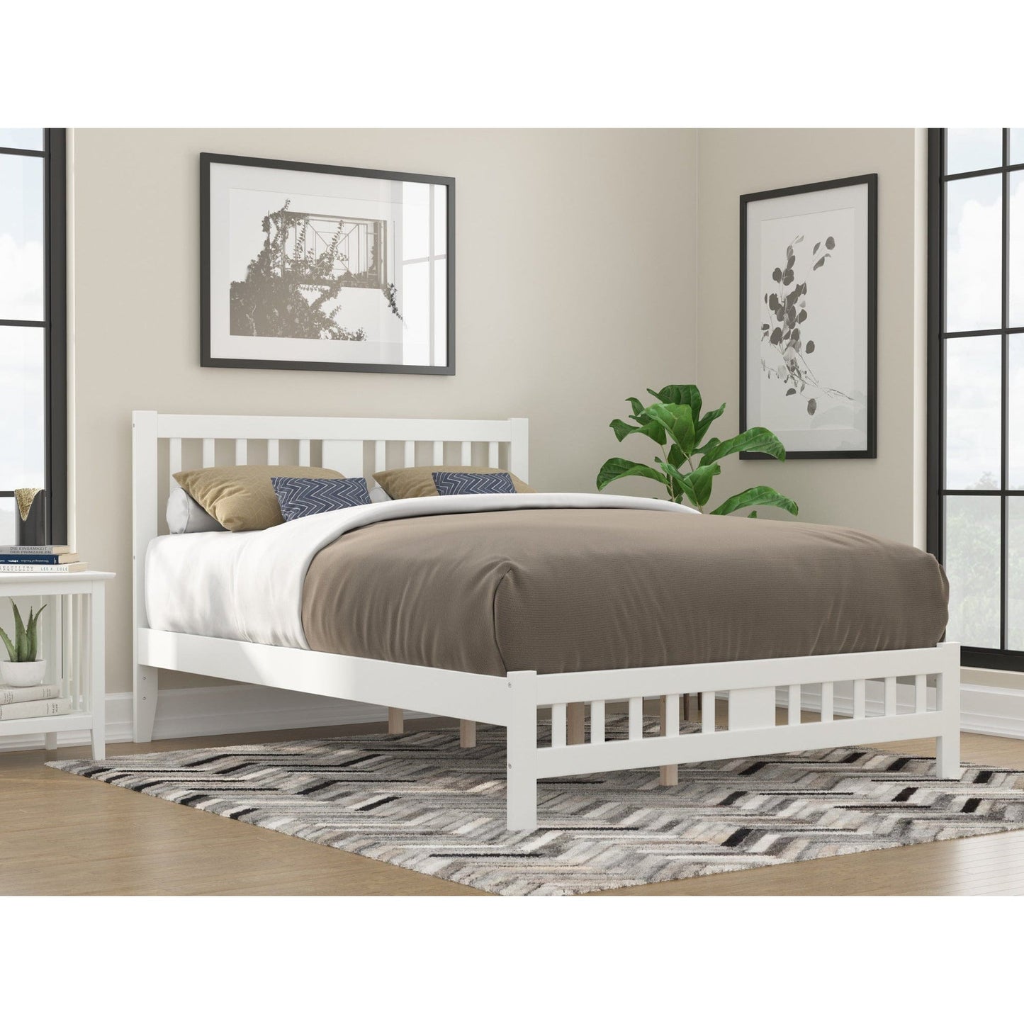 AFI Furnishings Tahoe Queen Bed with Footboard in White AG8960042