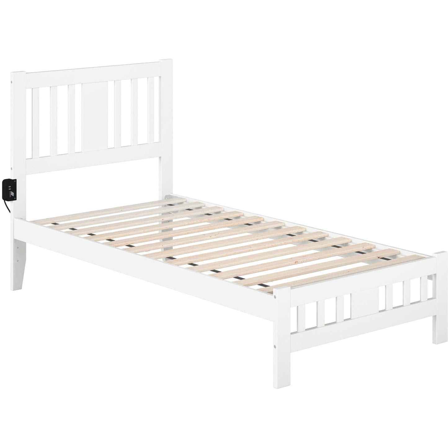 AFI Furnishings Tahoe Twin Bed with Footboard in White AG8960022