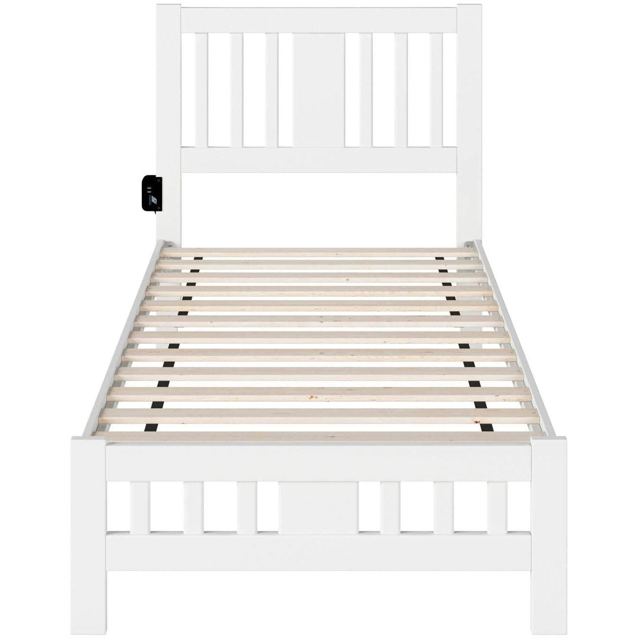 AFI Furnishings Tahoe Twin Bed with Footboard in White AG8960022
