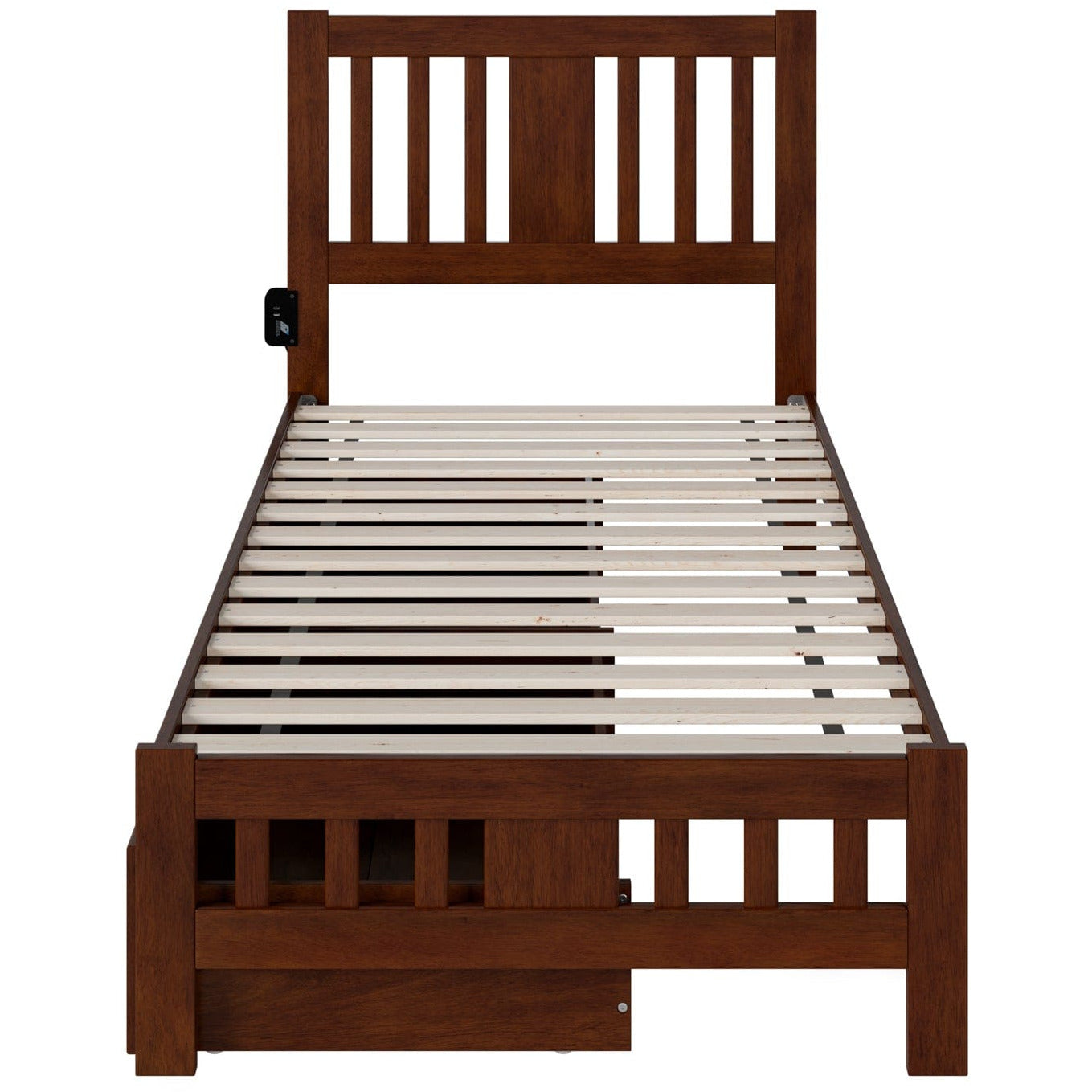 AFI Furnishings Tahoe Twin Extra Long Bed with Footboard and 2 Drawers in Walnut AG8963414