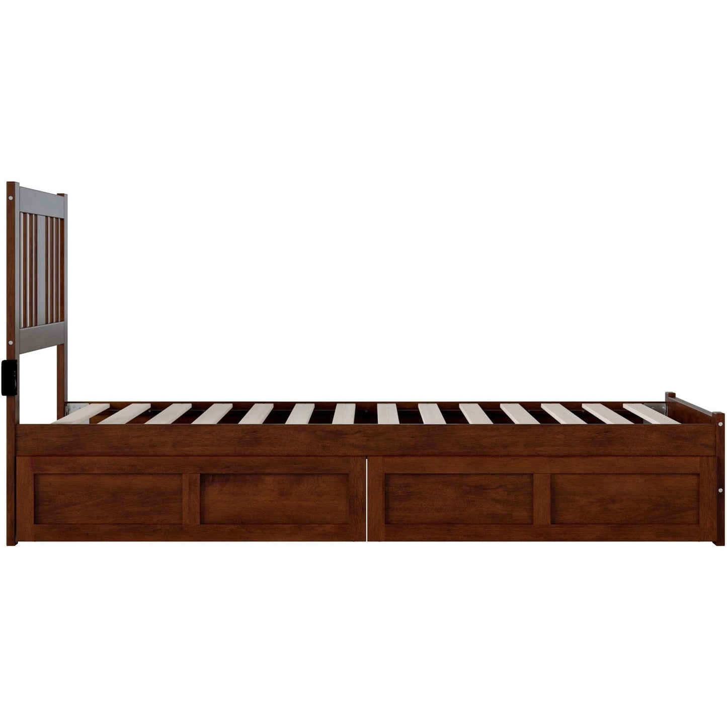 AFI Furnishings Tahoe Twin Extra Long Bed with Footboard and 2 Drawers in Walnut AG8963414
