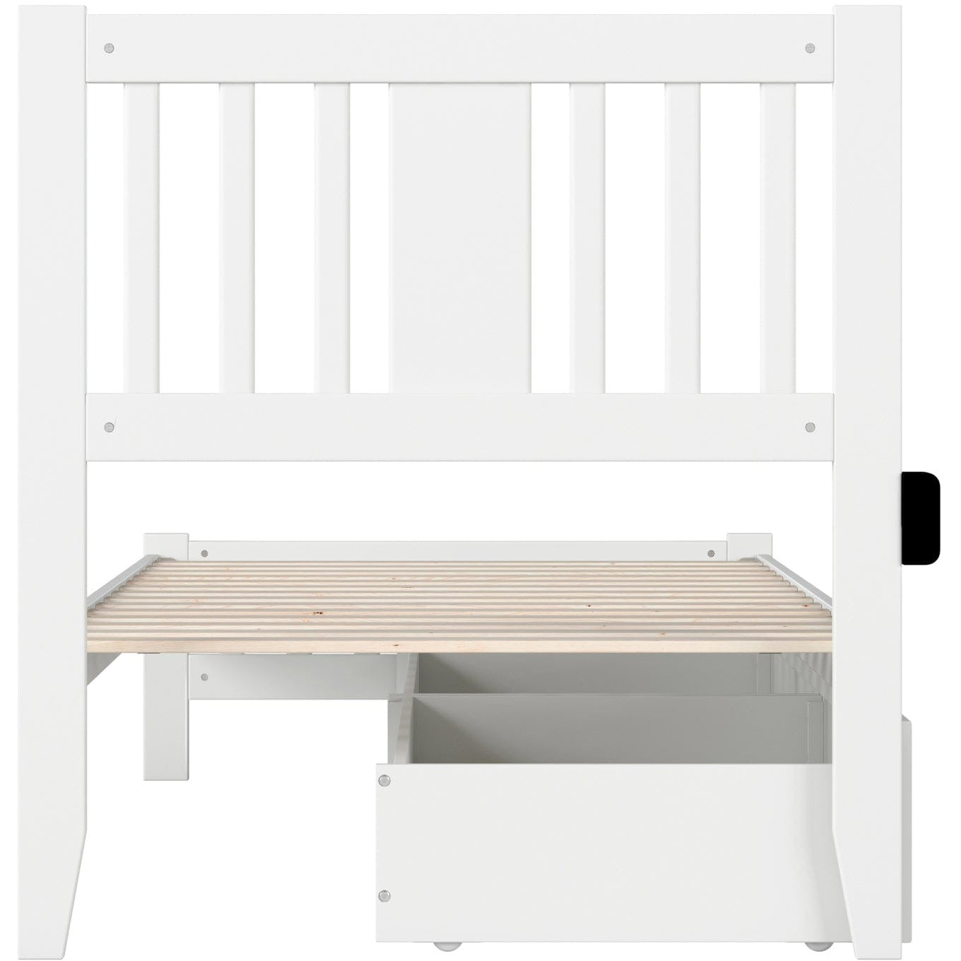 AFI Furnishings Tahoe Twin Extra Long Bed with Footboard and 2 Drawers in White AG8963412
