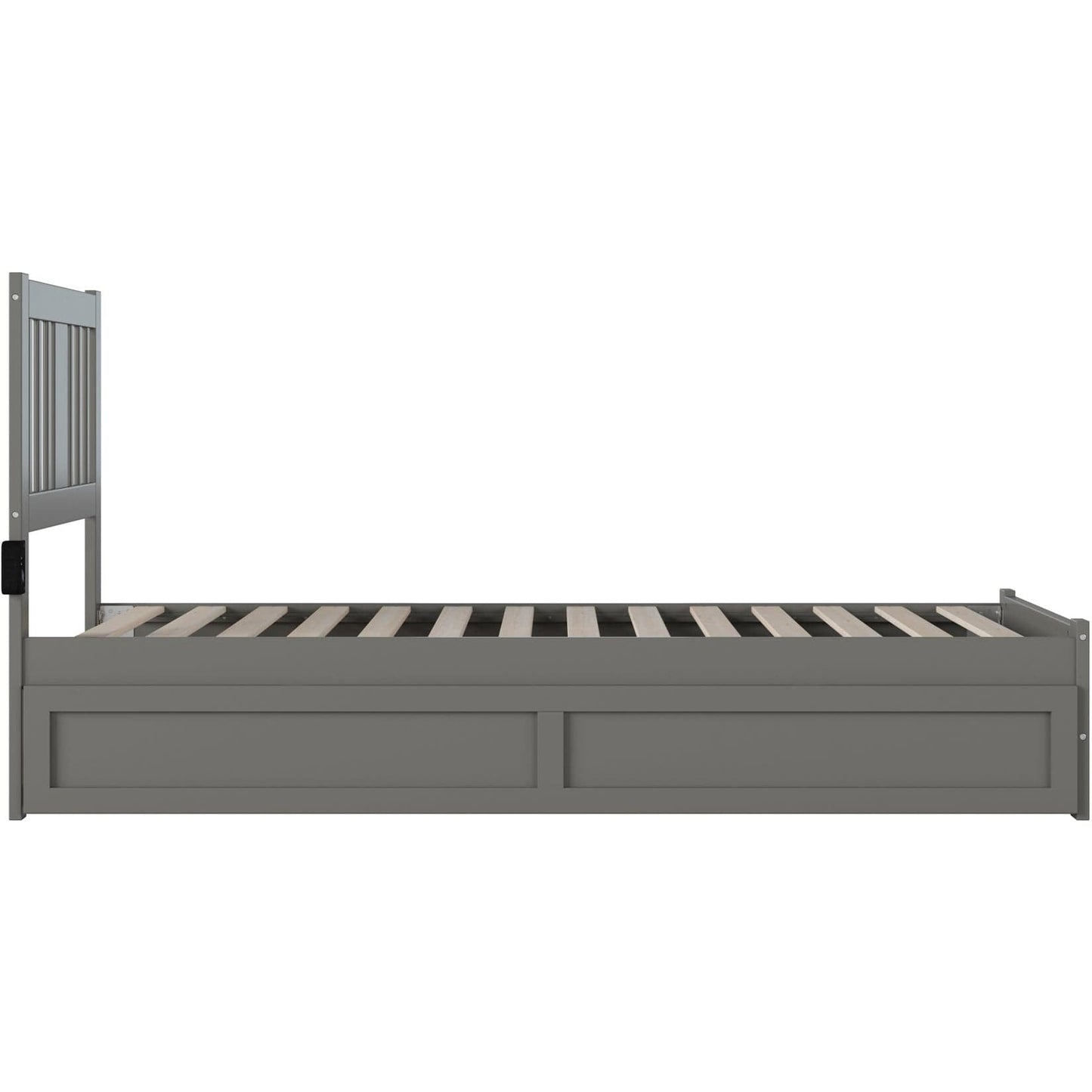 AFI Furnishings Tahoe Twin Extra Long Bed with Footboard and Twin Extra Long Trundle in Grey AG8961119