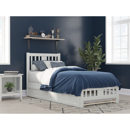 AFI Furnishings Tahoe Twin Extra Long Bed with Footboard and Twin Extra Long Trundle in White AG8961112