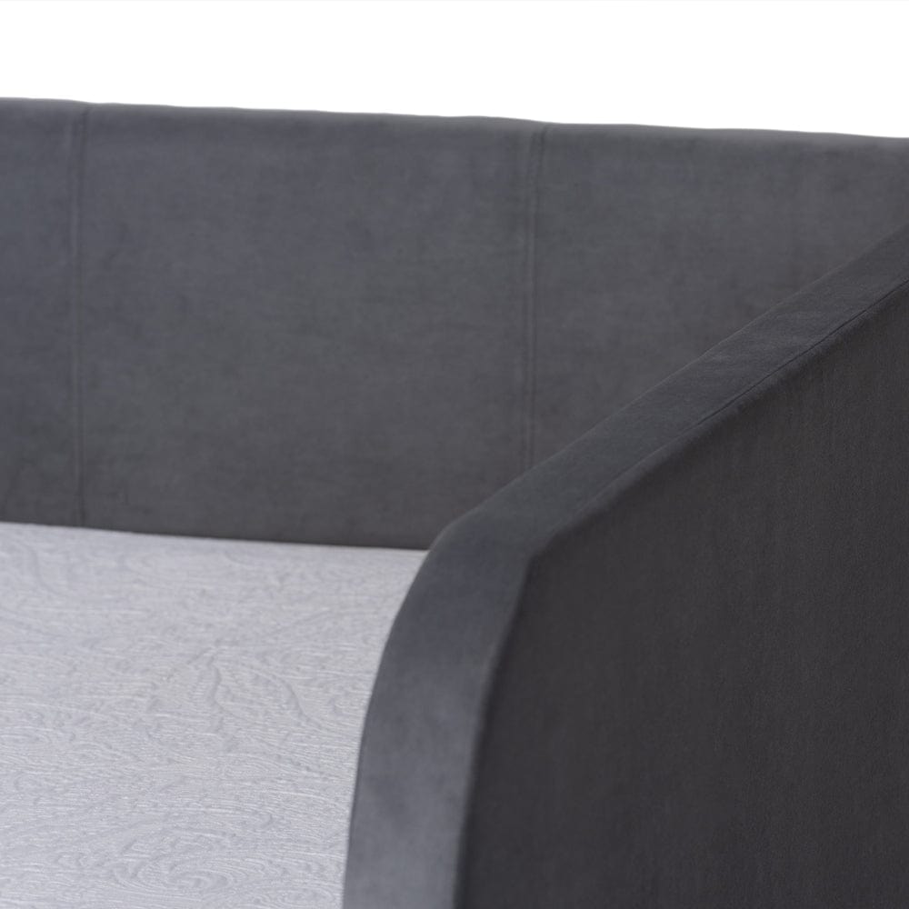 Baxton Studio Baxton Studio Basanti Modern and Contemporary Grey Velvet Fabric Upholstered Full Size 2-Drawer Daybed DV3365D-Grey Velvet Daybed-Full