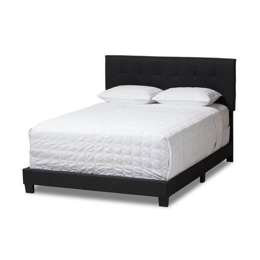 The Bedroom Emporium Baxton Studio Brookfield Modern and Contemporary Charcoal Grey Fabric Bed