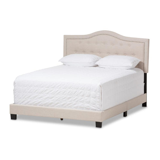 The Bedroom Emporium Baxton Studio Emerson Modern and Contemporary LIght Beige Fabric Upholstered Bed