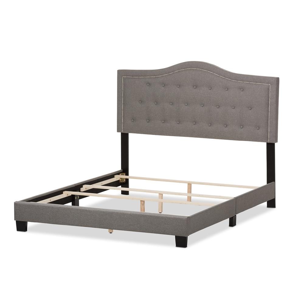 The Bedroom Emporium Baxton Studio Emerson Modern and Contemporary Light Grey Fabric Upholstered Bed