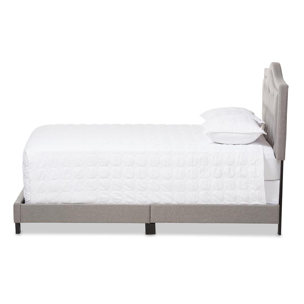 Baxton Studios Bed King Baxton Studio Emerson Modern and Contemporary Light Grey Fabric Upholstered Bed
