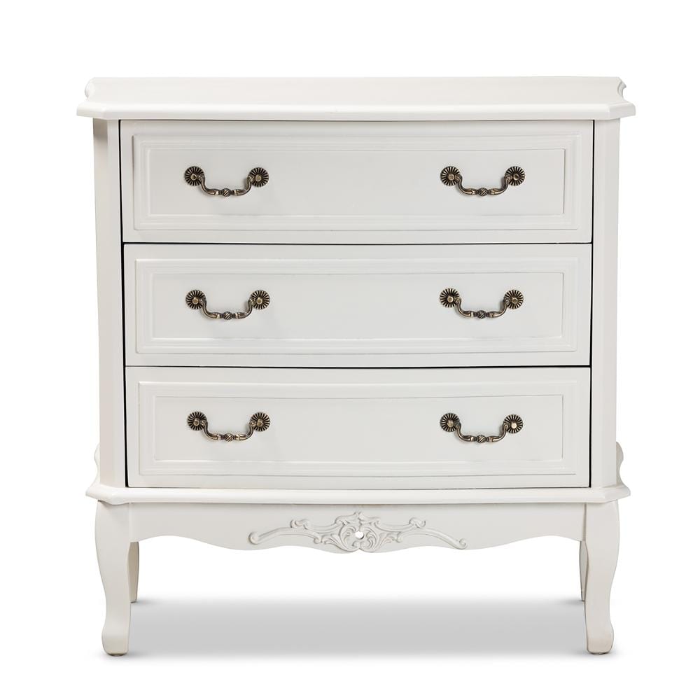Baxton Studios Dresser Baxton Studio Gabrielle Traditional French Country Provincial White-Finished 3-Drawer Wood Dresser
