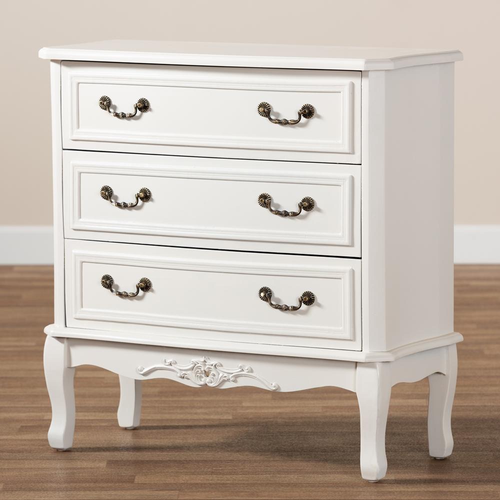 Baxton Studios Dresser Baxton Studio Gabrielle Traditional French Country Provincial White-Finished 3-Drawer Wood Dresser