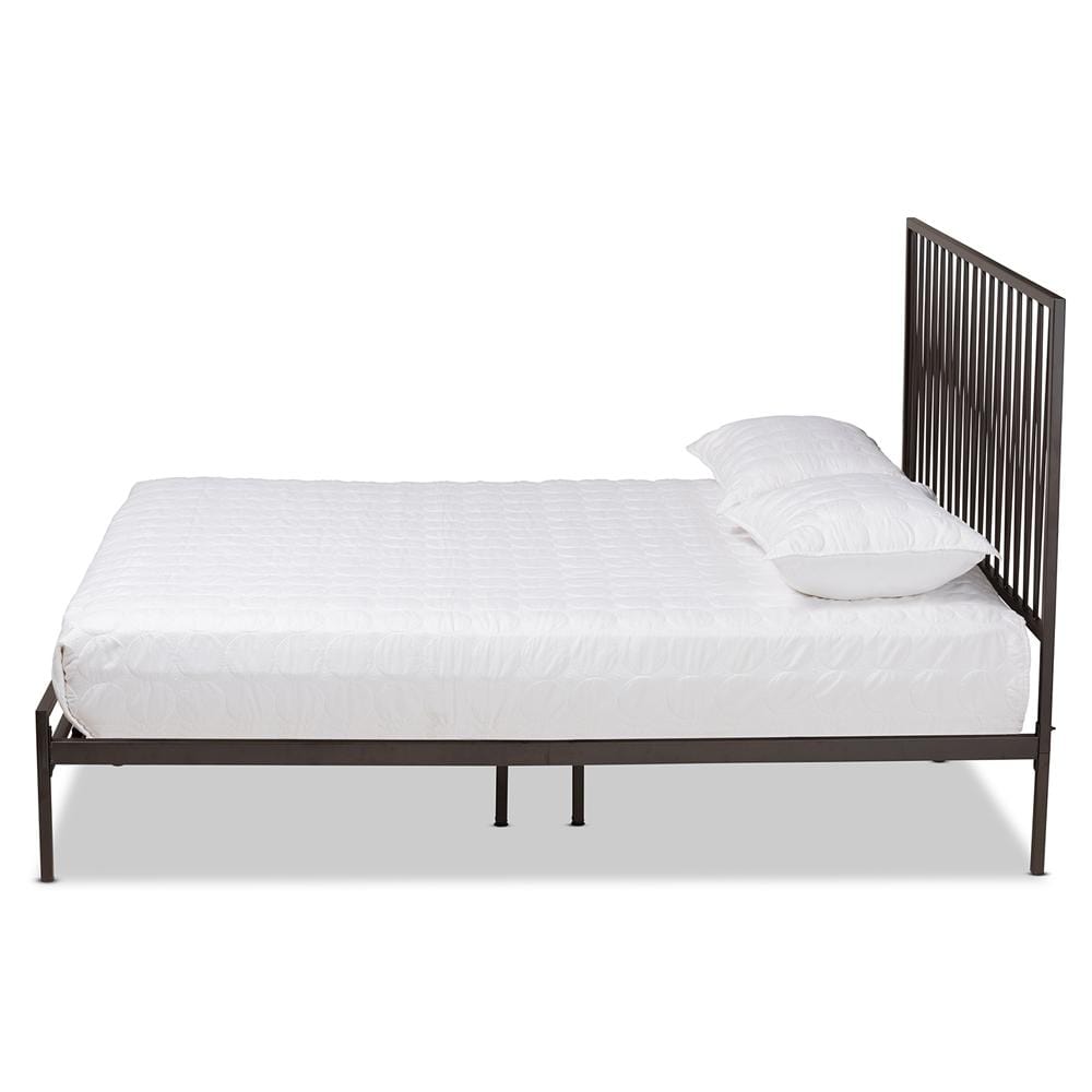 Baxton Studios Bed Baxton Studio Jeanette Modern and Contemporary Black Finished Metal Queen Size Platform Bed