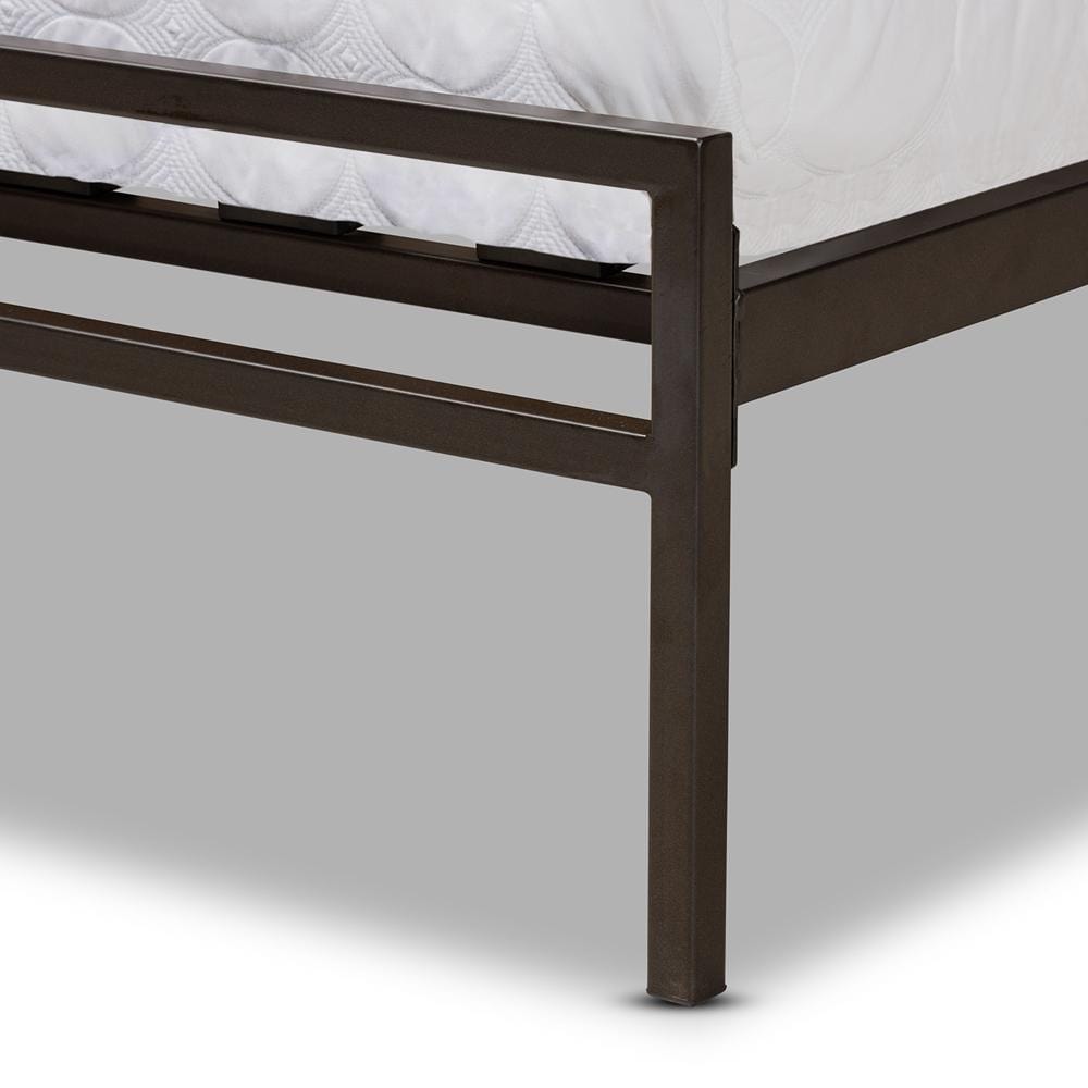 Baxton Studios Bed Baxton Studio Jeanette Modern and Contemporary Black Finished Metal Platform Bed