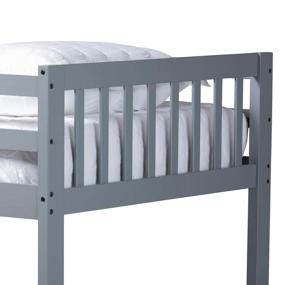 Baxton Studios Bunk Bed Baxton Studio Jude Modern and Contemporary Grey Finished Wood Twin Size Bunk Bed