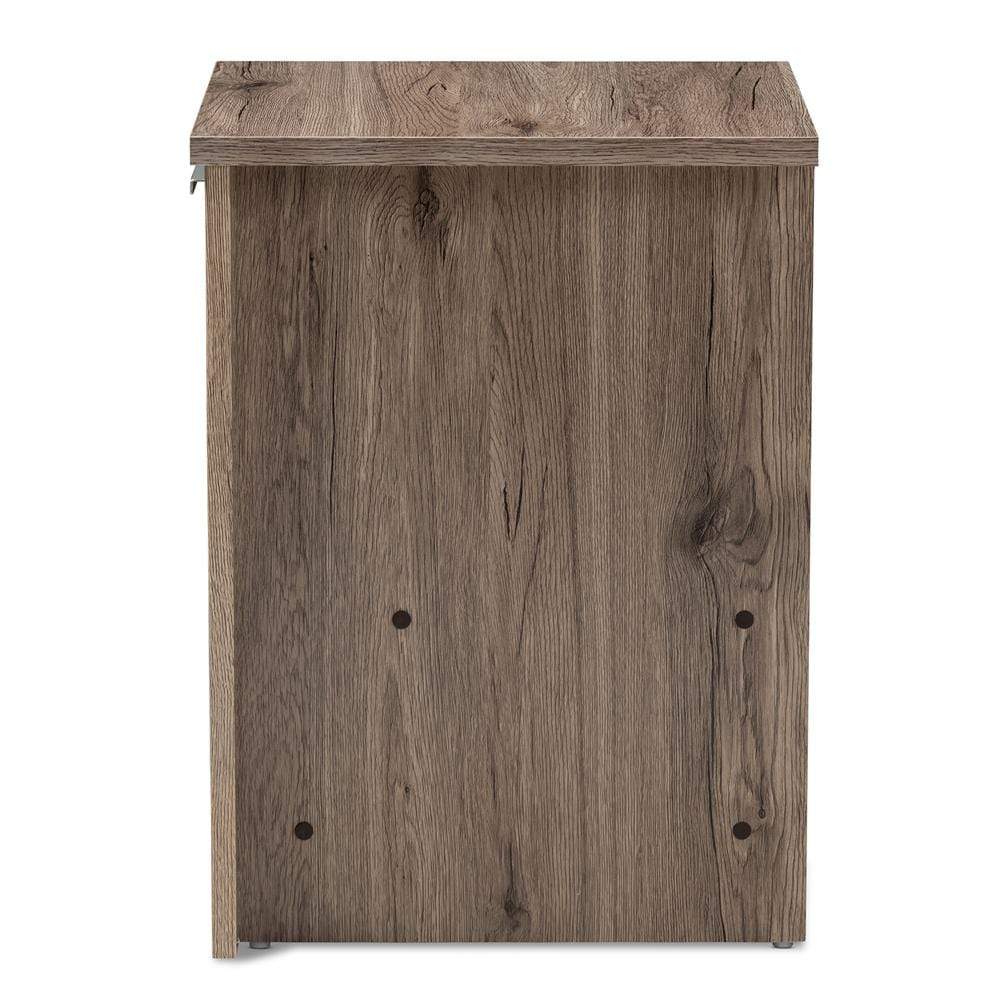 Baxton Studios Nightstand Baxton Studio Laverne Modern and Contemporary Oak Brown Finished 1-Drawer Nightstand