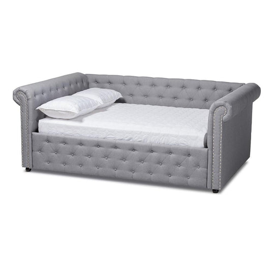 Baxton Studios Daybed Full Baxton Studio Mabelle Modern and Contemporary Gray Fabric Upholstered Full Size Daybed