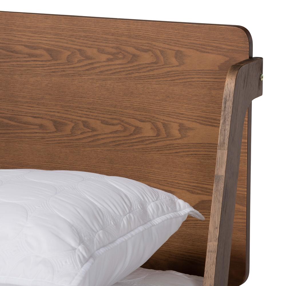 Baxton Studios Bed Baxton Studio Sadler Mid-Century Modern Ash Walnut Brown Finished Wood King Size Platform Bed