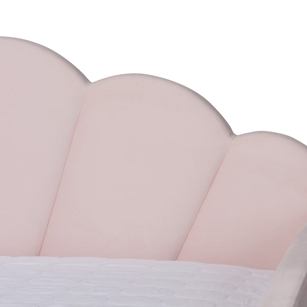 Baxton Studio Baxton Studio Timila Modern and Contemporary Light Pink Velvet Fabric Upholstered Queen Size Daybed with Trundle BBT61047T-Light Pink Velvet-Daybed-Q/T