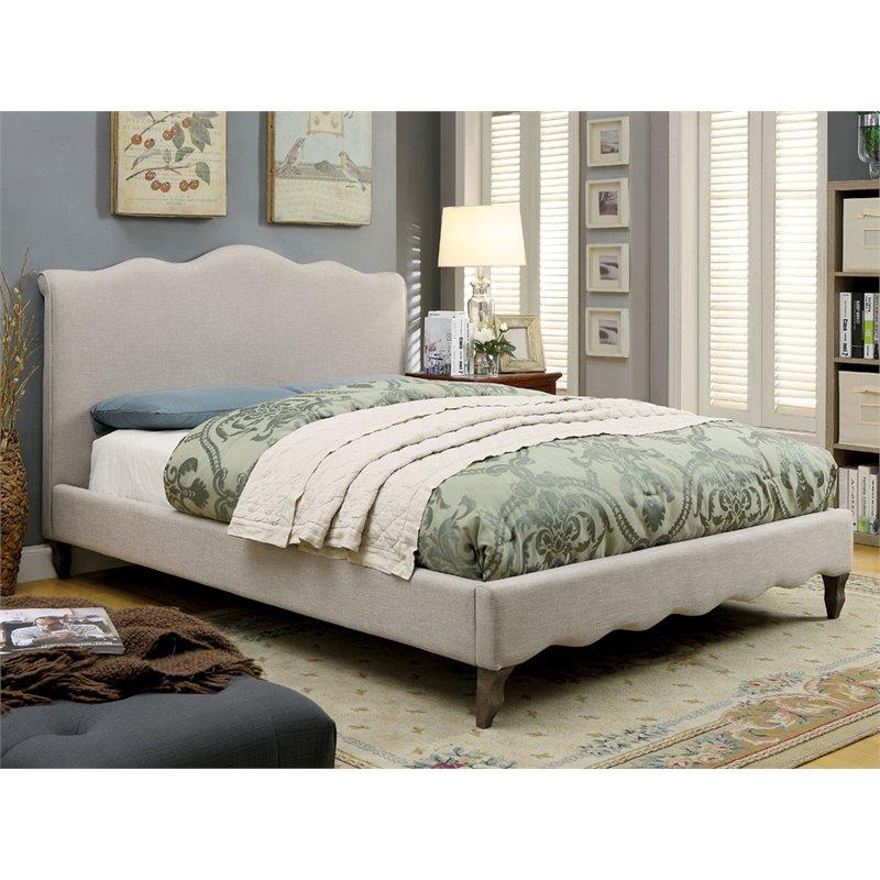Furniture of America Beds Ciarra Contemporary Fabric Padded Full Platform Bed