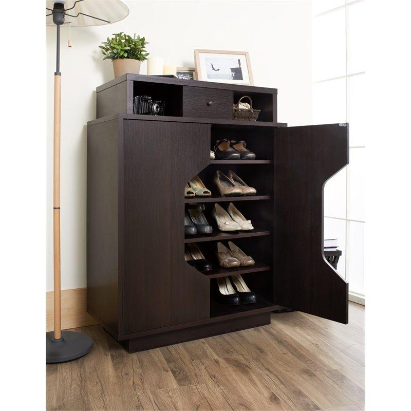 Furniture of America cabinet Espresso Gwenyth Modern Shoe Cabinet in Espresso