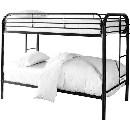 Furniture of America bunk bed full/ full black Langdon Contemporary Full / Full Bunk Bed