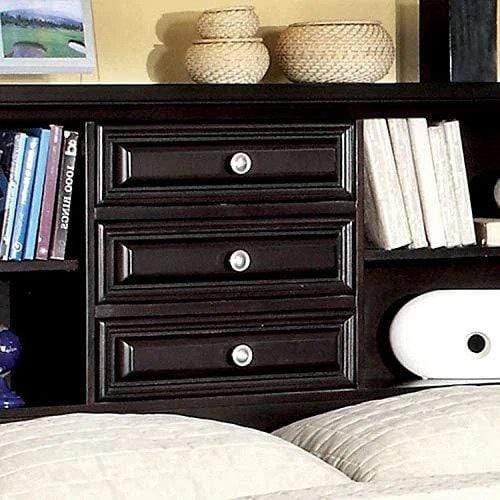 Furniture of America Beds Morison Contemporary Platform Queen Storage Bed with Bookcase
