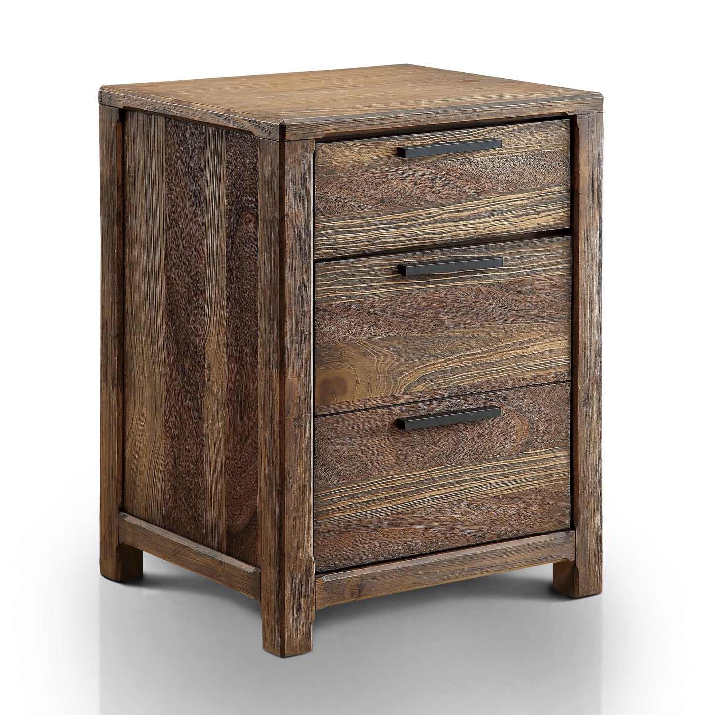 Furniture of America Nightstand Morris Rustic Style Natural Tone, 2-Drawer Nightstand