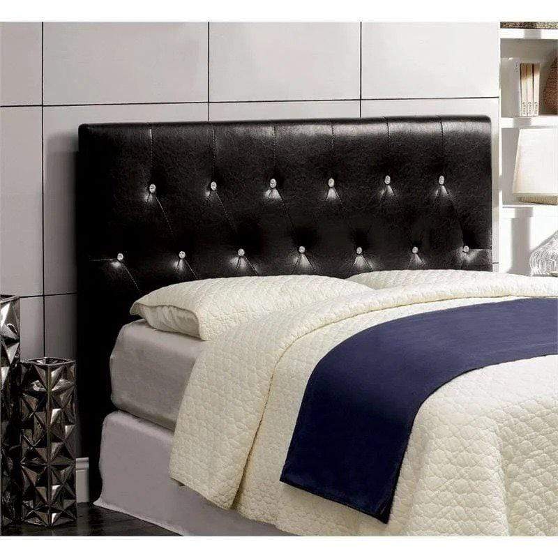 Furniture of America Headboards full/ queen / black Nazz Contemporary Tufted Crocodile Leatherette Headboard - Full/Queen, Twin