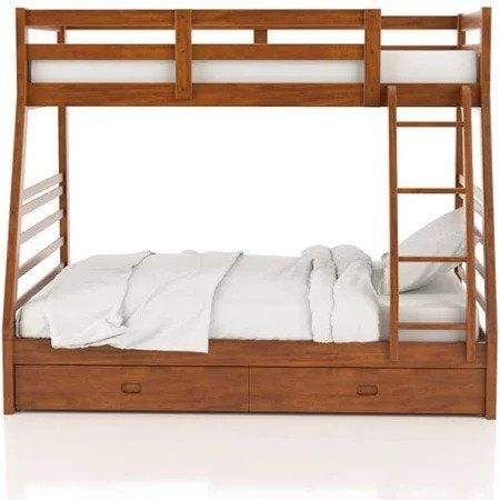 Furniture of America Bunk Bed Oaklie Transitional Twin over Full Bunk Bed