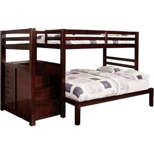 Furniture of America Bunk Bed Pine Ridge Transitional Twin/ Full Bunk Bed- Trundle not Included