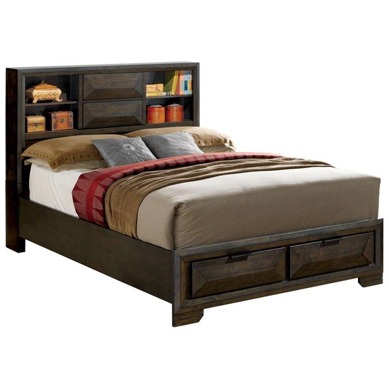 Furniture of America bed Torres Transitional Style Espresso Footboard Drawer Queen Bed Torres Transitional Style Espresso Footboard Drawer Queen Bed
