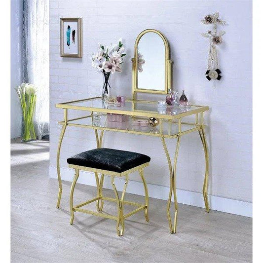 Furniture of America vanity Vanity Set Yates Glam Style Champagne Vanity Set